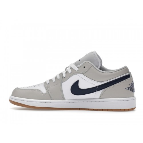Кроссы Jordan 1 Low Midnight Navy Neutral Grey - мужская сетка размеров