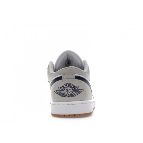 Кроссы Jordan 1 Low Midnight Navy Neutral Grey - мужская сетка размеров