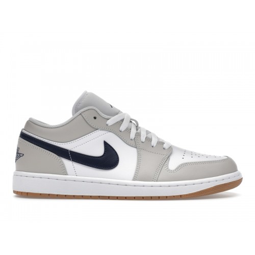 Кроссы Jordan 1 Low Midnight Navy Neutral Grey - мужская сетка размеров