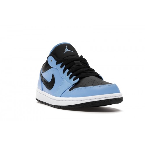 Кроссы Jordan 1 Low University Blue Black - мужская сетка размеров