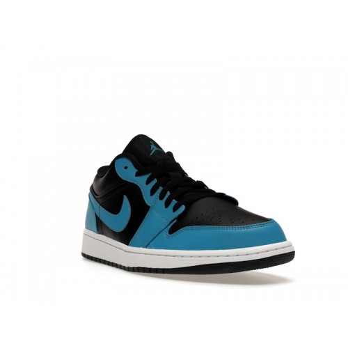 Кроссы Jordan 1 Low Laser Blue Black - мужская сетка размеров