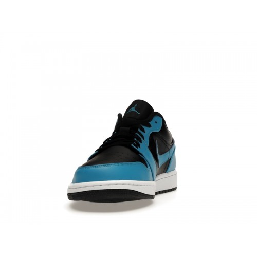 Кроссы Jordan 1 Low Laser Blue Black - мужская сетка размеров