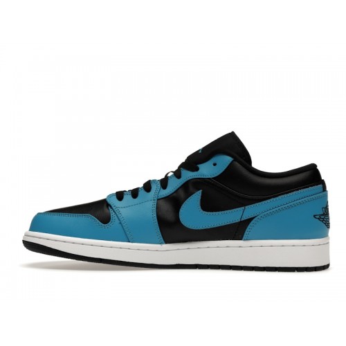 Кроссы Jordan 1 Low Laser Blue Black - мужская сетка размеров
