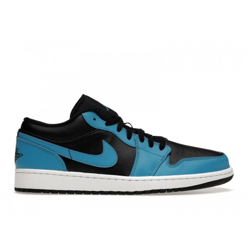 Кроссы Jordan 1 Low Laser Blue Black - мужская сетка размеров