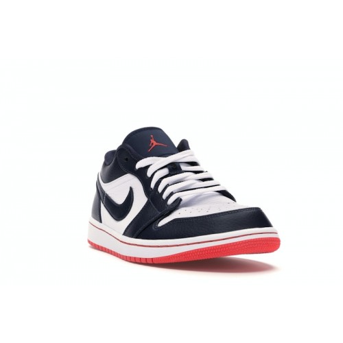 Кроссы Jordan 1 Low Obsidian Ember Glow - мужская сетка размеров