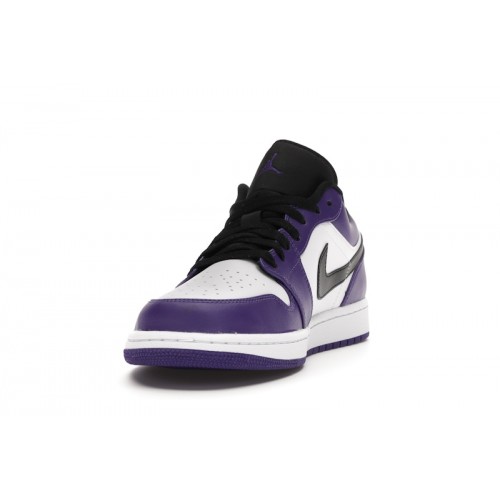 Кроссы Jordan 1 Low Court Purple White - мужская сетка размеров