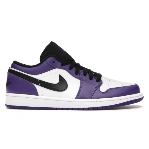 Кроссы Jordan 1 Low Court Purple White - мужская сетка размеров