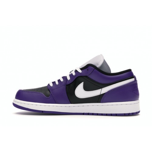 Кроссы Jordan 1 Low Court Purple Black - мужская сетка размеров