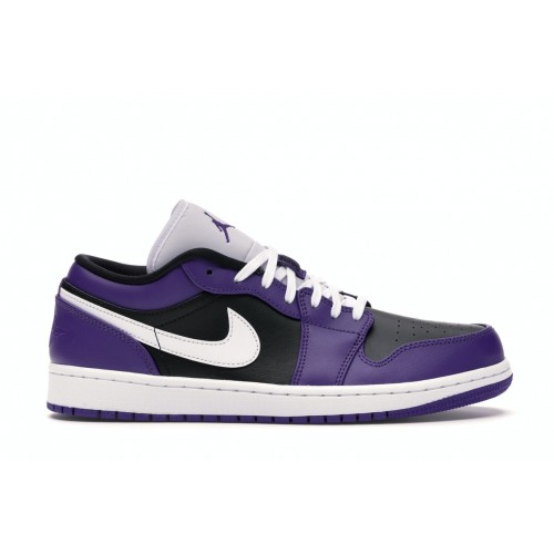 Кроссы Jordan 1 Low Court Purple Black - мужская сетка размеров