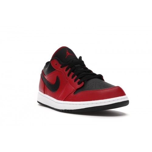 Кроссы Jordan 1 Low Reverse Bred Pebbled Swoosh - мужская сетка размеров