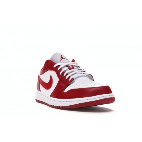 Кроссы Jordan 1 Low Gym Red White - мужская сетка размеров