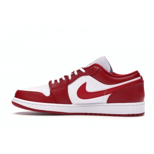 Кроссы Jordan 1 Low Gym Red White - мужская сетка размеров