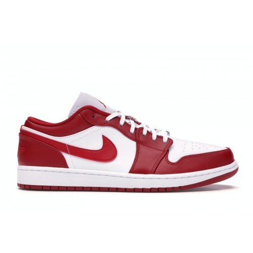 Кроссы Jordan 1 Low Gym Red White - мужская сетка размеров