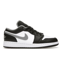 Подростковые кроссовки Jordan 1 Low Black White Grey (GS)