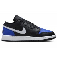 Подростковые Jordan 1 Low Black Game Royal White (GS)