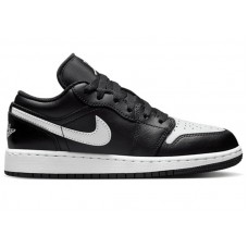 Подростковые кроссовки Jordan 1 Low Black Summit White (GS)