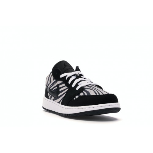 Кроссы Jordan 1 Low Zebra (GS) - подростковая сетка размеров
