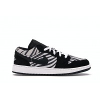 Подростковые кроссовки Jordan 1 Low Zebra (GS)
