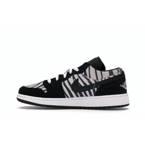 Кроссы Jordan 1 Low Zebra (GS) - подростковая сетка размеров