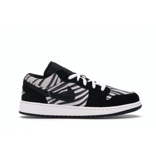 Кроссы Jordan 1 Low Zebra (GS) - подростковая сетка размеров