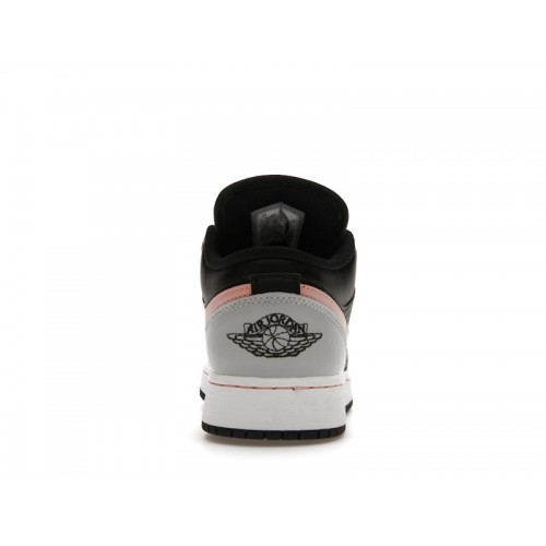 Кроссы Jordan 1 Low Black Grey Pink (GS) - подростковая сетка размеров