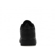 Подростковые Jordan 1 Low Tumbled Leather Black (GS)