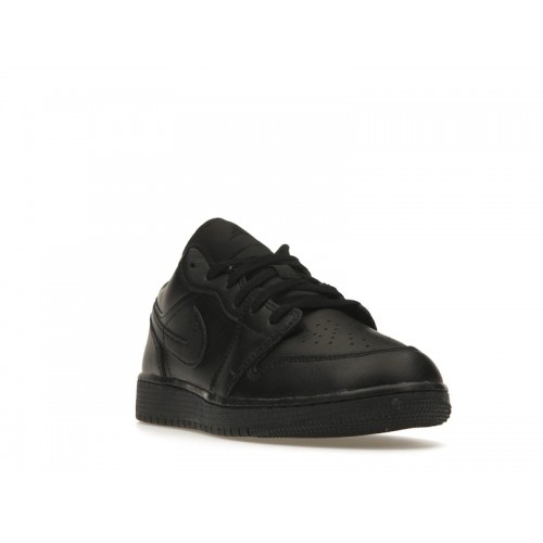 Кроссы Jordan 1 Low Triple Black (2022) (GS) - подростковая сетка размеров