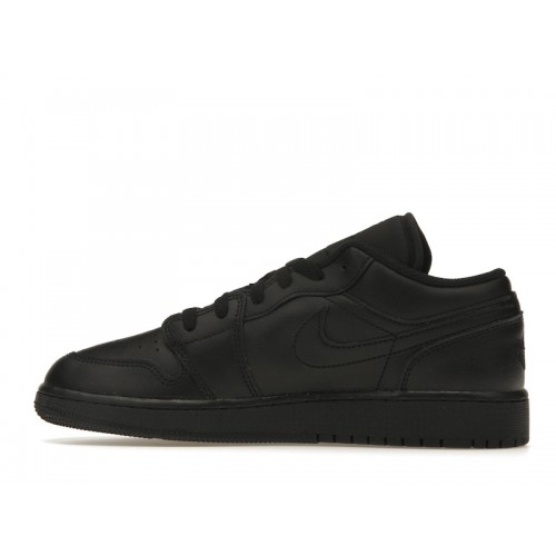 Кроссы Jordan 1 Low Triple Black (2022) (GS) - подростковая сетка размеров