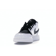Подростковые Jordan 1 Low White Black Patent (GS)