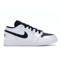 Подростковые кроссовки Jordan 1 Low White Black (GS)