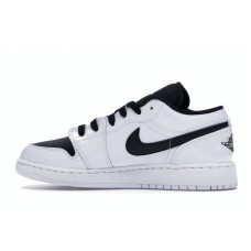 Подростковые Jordan 1 Low White Black Patent (GS)