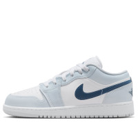 Подростковые Jordan 1 Low White Aura Squadron Blue (GS)