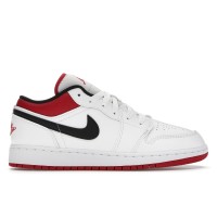 Подростковые кроссовки Jordan 1 Low White Gym Red (GS)