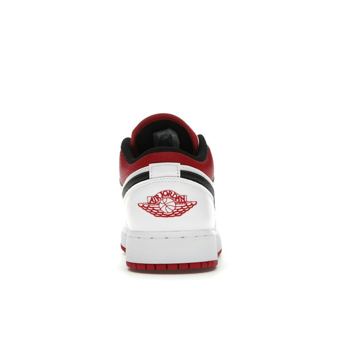 Air Jordan 1 Low GS White Gym Red - подростковая сетка размеров Air Jordan 1 Low GS White Gym Red - подростковая сетка размеров