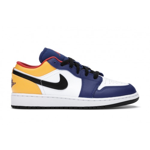 Кроссы Jordan 1 Low Royal Yellow (GS) - Подростковая сетка размеров