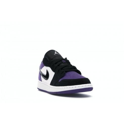 Кроссы Jordan 1 Low Court Purple (GS) - подростковая сетка размеров