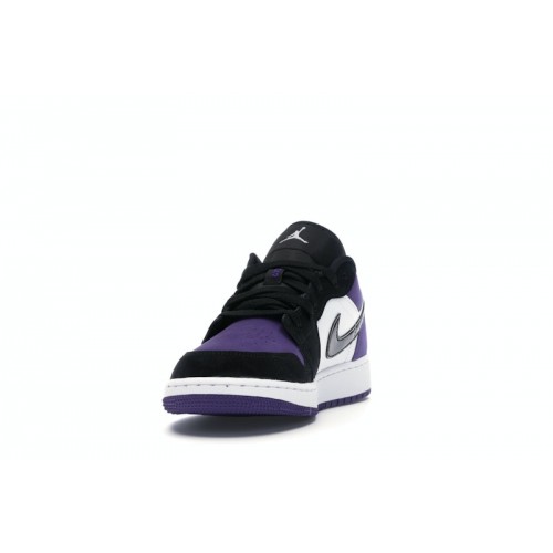 Кроссы Jordan 1 Low Court Purple (GS) - подростковая сетка размеров