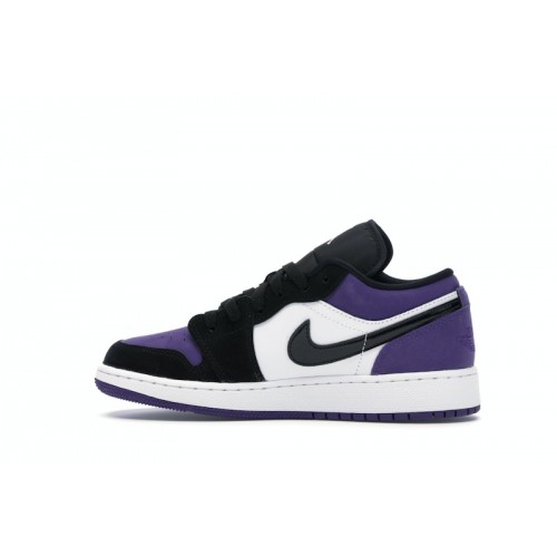 Кроссы Jordan 1 Low Court Purple (GS) - подростковая сетка размеров