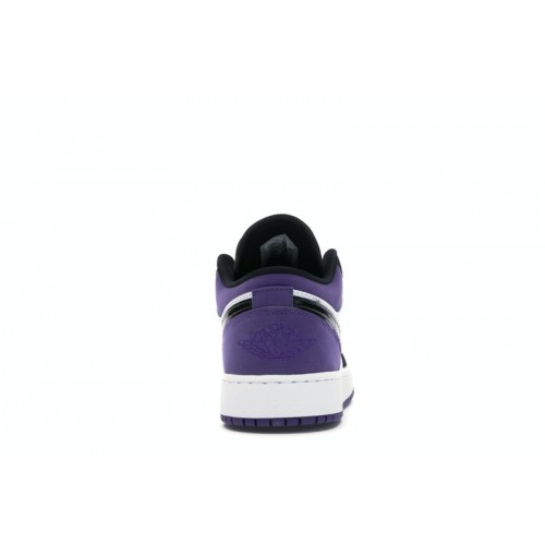 Кроссы Jordan 1 Low Court Purple (GS) - подростковая сетка размеров