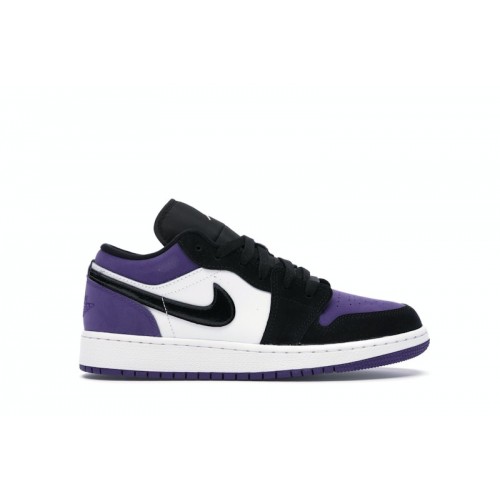 Кроссы Jordan 1 Low Court Purple (GS) - подростковая сетка размеров