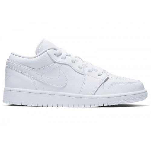 Air Jordan 1 Low GS Triple White - подростковая сетка размеров