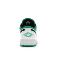 Подростковые Jordan 1 Low White Lucky Green Tumbled Leather (GS)