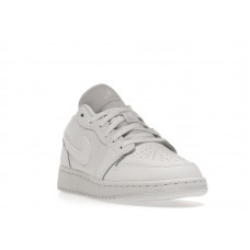 Подростковые Jordan 1 Low Triple White Tumbled Leather (GS)