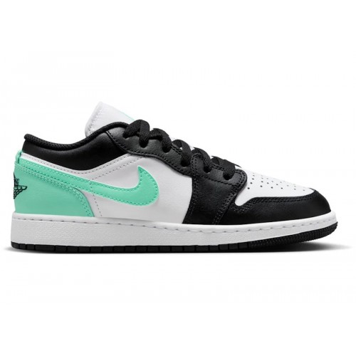 Кроссы Jordan 1 Low Green Glow (GS) - подростковая сетка размеров
