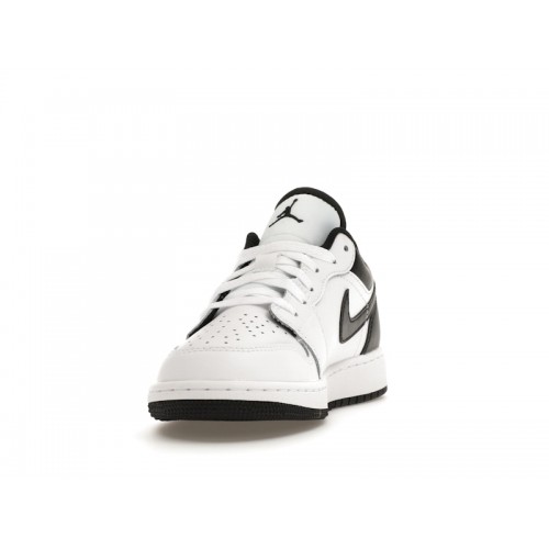 Кроссы Jordan 1 Low White Black (GS) - подростковая сетка размеров