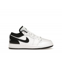 Подростковые Jordan 1 Low White Black (GS)