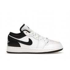 Подростковые кроссовки Jordan 1 Low White Black (GS)