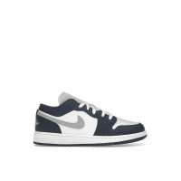 Подростковые кроссовки Jordan 1 Low Midnight Navy Wolf Grey (GS)