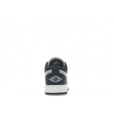 Подростковые Jordan 1 Low Midnight Navy Wolf Grey (GS)