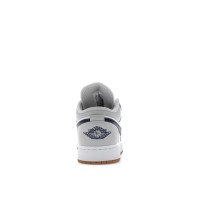 Подростковые Jordan 1 Low White Neutral Grey Gum Midnight Navy (GS)